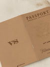 Premium Nude Leather Passport Invitations with Gold Foil & Personal Engraving