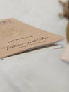 Premium Nude Leather Passport Invitations with Gold Foil & Personal Engraving