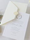Timeless Triple Embossed Sunk Frame Modern Wedding Day Invitation with Wax Seal