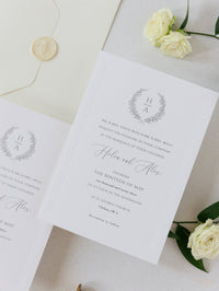 Timeless Triple Embossed Sunk Frame Modern Wedding Day Invitation with Wax Seal