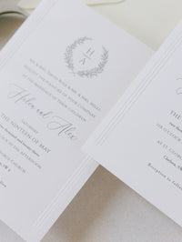 Timeless Triple Embossed Sunk Frame Modern Wedding Day Invitation with Wax Seal