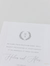 Timeless Triple Embossed Sunk Frame Modern Wedding Evening Invitation with Wax Seal