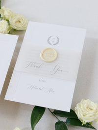 Timeless Triple Embossed Frame Thank You Cards With Belly Band & Wax Seal