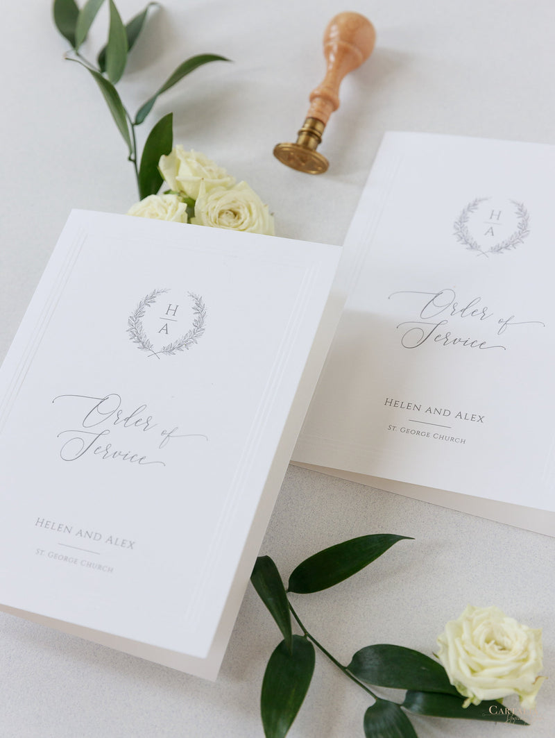 Timeless Triple Embossed Frame Wedding Order Of Service