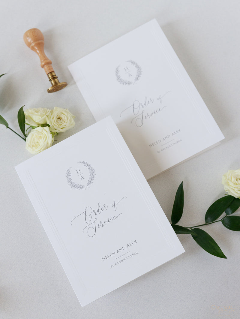 Timeless Triple Embossed Frame Wedding Order Of Service