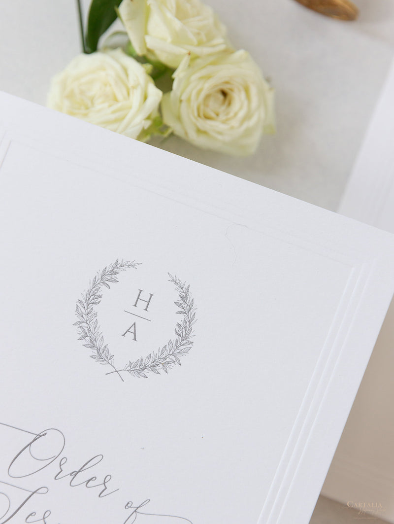 Timeless Triple Embossed Frame Wedding Order Of Service