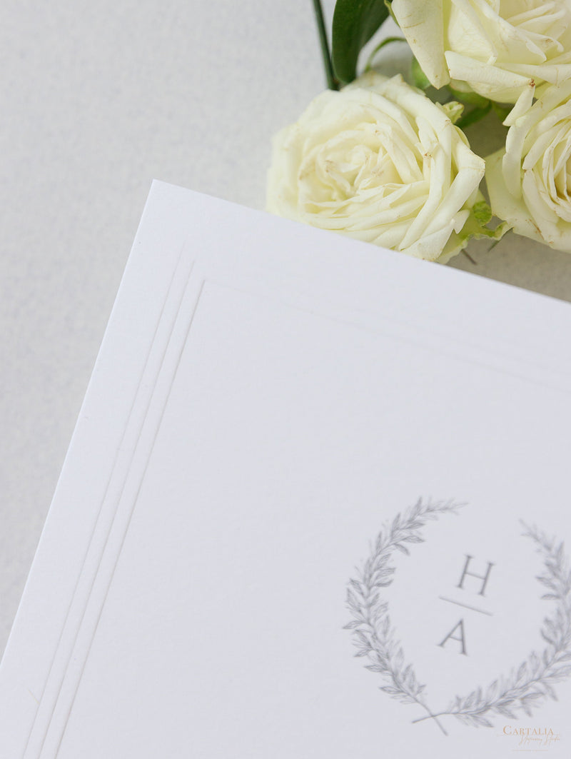 Timeless Triple Embossed Frame Wedding Order Of Service