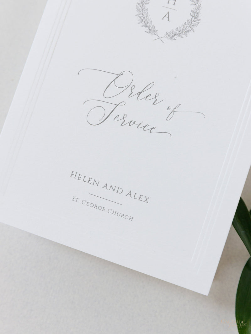 Timeless Triple Embossed Frame Wedding Order Of Service