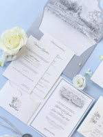 Vizcaya Museum & Gardens | VENUE | Luxury  Letterpress Folder Pocket Invitation Suite Tied Ribbon | SAMPLE