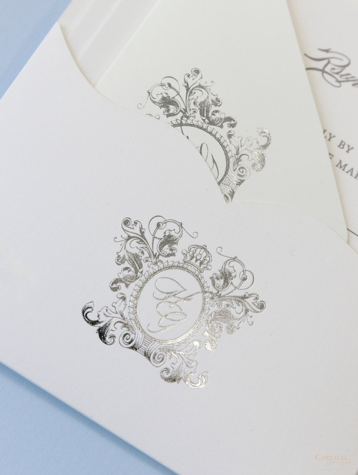 Vizcaya Museum & Gardens | VENUE | Luxury  Letterpress Folder Pocket Invitation Suite Tied Ribbon | SAMPLE