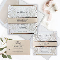 Rose Gold Foil Blush and White Classic - RSVP Card