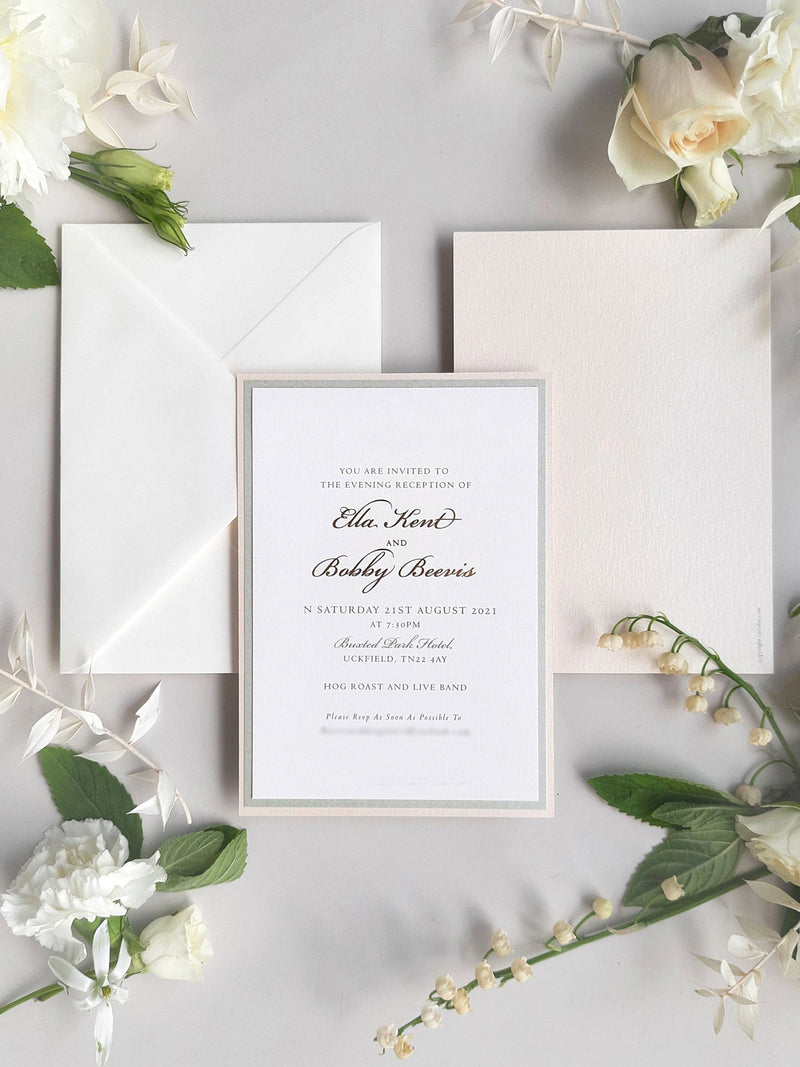 Custom Wedding Venue Illustration |  Foiled Venue Invitation in Gold Foil 800gsm