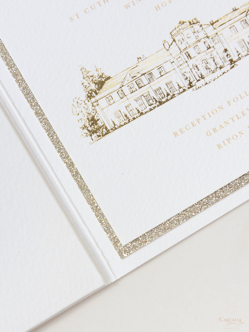 Venue Grantley Hall Wedding Invitations | Bespoke Commission P&B