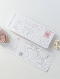 FOLDER Wallet: Invitación de pasaporte de bodas de plata de lujo en suite de invitación de pasaporte con etiqueta de avión de bolsillo y espejo