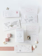 FOLDER Wallet : Luxury Silver Wedding Passport Invite in Pocket & Mirror Plane Tag Passport Invitation Suite