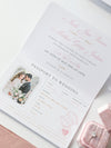 FOLDER Wallet : Luxury Silver Wedding Passport Invite in Pocket & Mirror Plane Tag Passport Invitation Suite