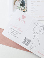 FOLDER Wallet : Luxury Silver Wedding Passport Invite in Pocket & Mirror Plane Tag Passport Invitation Suite
