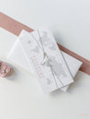 FOLDER Wallet : Luxury Silver Wedding Passport Invite in Pocket & Mirror Plane Tag Passport Invitation Suite