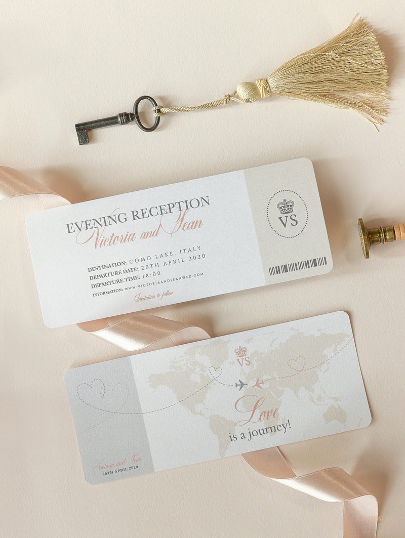 Passport Style Invitation Boarding Pass Invite Ticket Style