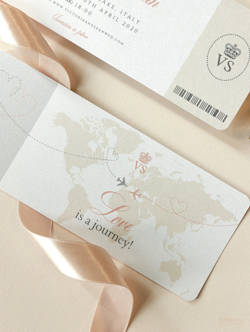 Passport Style Invitation Boarding Pass Invite Ticket Style