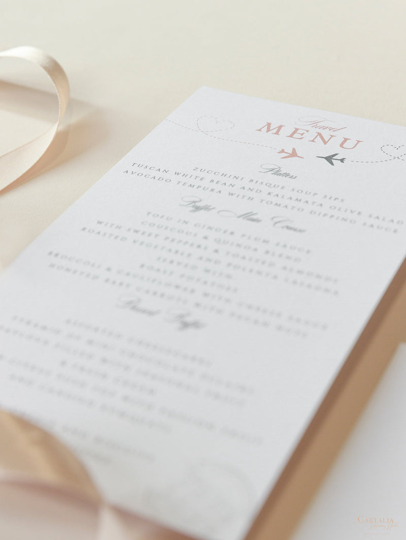 Passport Wedding Invitation Style Travel Menu