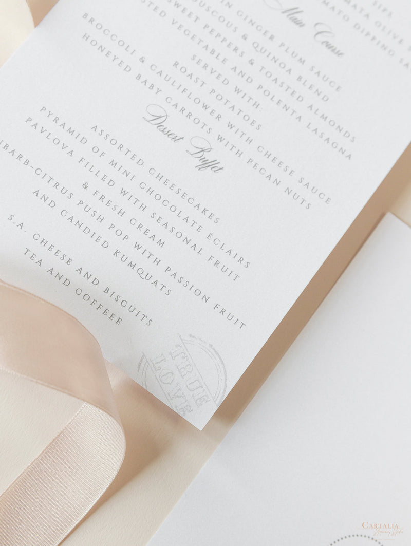 Passport Wedding Invitation Style Travel Menu