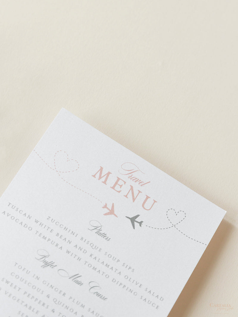 Passport Wedding Invitation Style Travel Menu