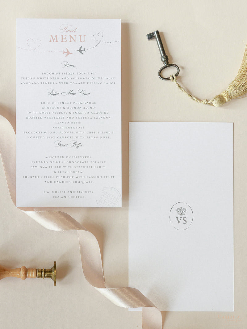 Passport Wedding Invitation Style Travel Menu