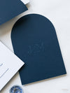 Arch Style Deluxe Navy & White Save the Dates | Bespoke Commission J&M