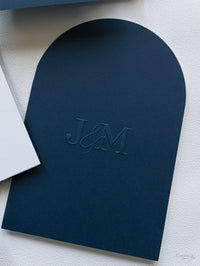 Arch Style Deluxe Azul marino y blanco Reserva las fechas | Comisión a medida J&amp;M