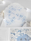 Dusty Blue Couture Bespoke Box : 3D Custom Design in Silver | Bespoke Commission E&O