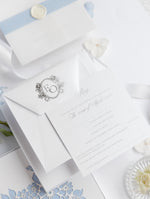 Dusty Blue Couture Bespoke Box : 3D Custom Design in Silver | Bespoke Commission E&O