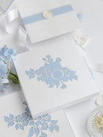 Dusty Blue Couture Bespoke Box : 3D Custom Design in Silver | Bespoke Commission E&O