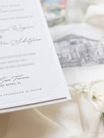 Book Boxed Style Luxury Hand Made Pocket of La Casa Toscana Invitations | Bespoke Commission H&R