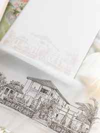 Hard Back Book Folio Boxed Style Luxury Hand Made Pocket of La Casa Toscana Invitations | Bespoke Commission H&R