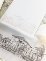 Book Boxed Style Luxury Hand Made Pocket of La Casa Toscana Invitations | Bespoke Commission H&R