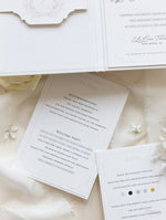 Book Boxed Style Luxury Hand Made Pocket of La Casa Toscana Invitations | Bespoke Commission H&R
