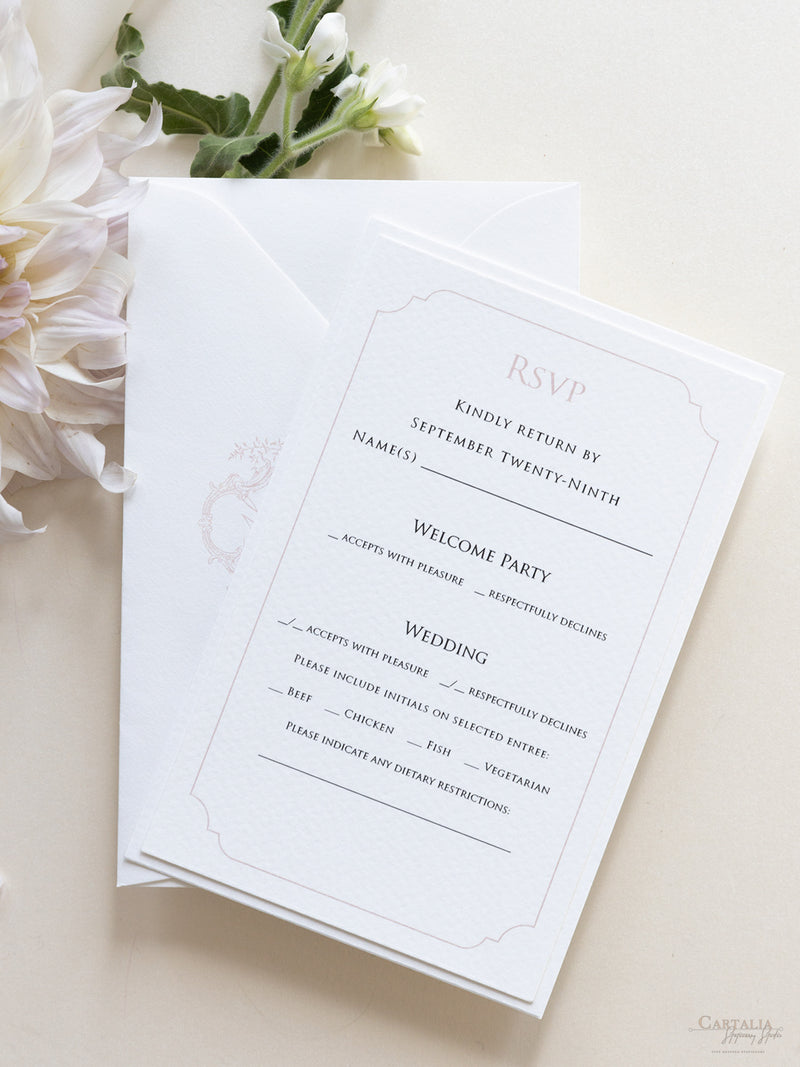 Book Boxed Style Luxury Hand Made Pocket of La Casa Toscana Invitations | Bespoke Commission H&R