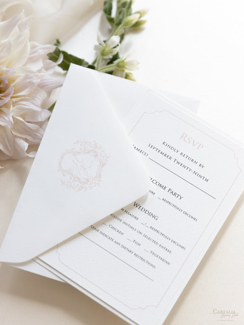 Book Boxed Style Luxury Hand Made Pocket of La Casa Toscana Invitations | Bespoke Commission H&R