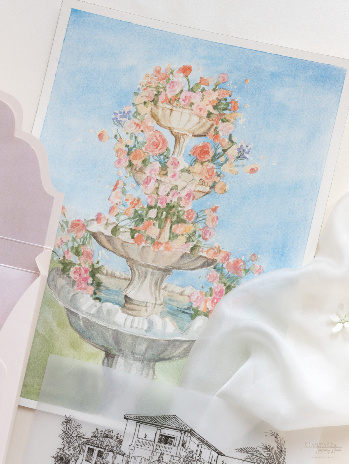 Add-on :Bespoke Artist Commission: Wedding Venue Watercolor Illustration