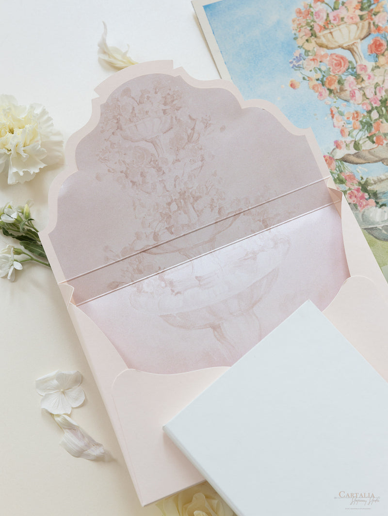 Book Boxed Style Luxury Hand Made Pocket of La Casa Toscana Invitations | Bespoke Commission H&R