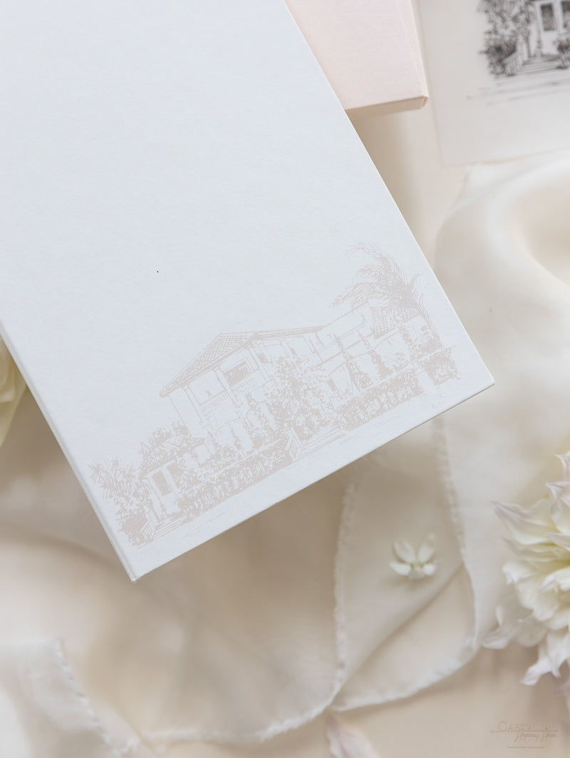 Book Boxed Style Luxury Hand Made Pocket of La Casa Toscana Invitations | Bespoke Commission H&R
