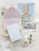 Book Boxed Style Luxury Hand Made Pocket of La Casa Toscana Invitations | Bespoke Commission H&R