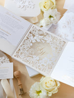 Invitaciones de boda para el lugar de Grantley Hall | Caja a medida de alta costura | Comisión personalizada S&amp;W