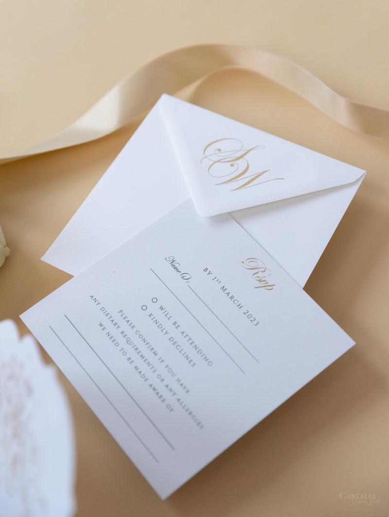 Invitaciones de boda para el lugar de Grantley Hall | Caja a medida de alta costura | Comisión personalizada S&amp;W