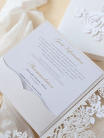Invitaciones de boda para el lugar de Grantley Hall | Caja a medida de alta costura | Comisión personalizada S&amp;W