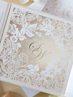 Invitaciones de boda para el lugar de Grantley Hall | Caja a medida de alta costura | Comisión personalizada S&amp;W