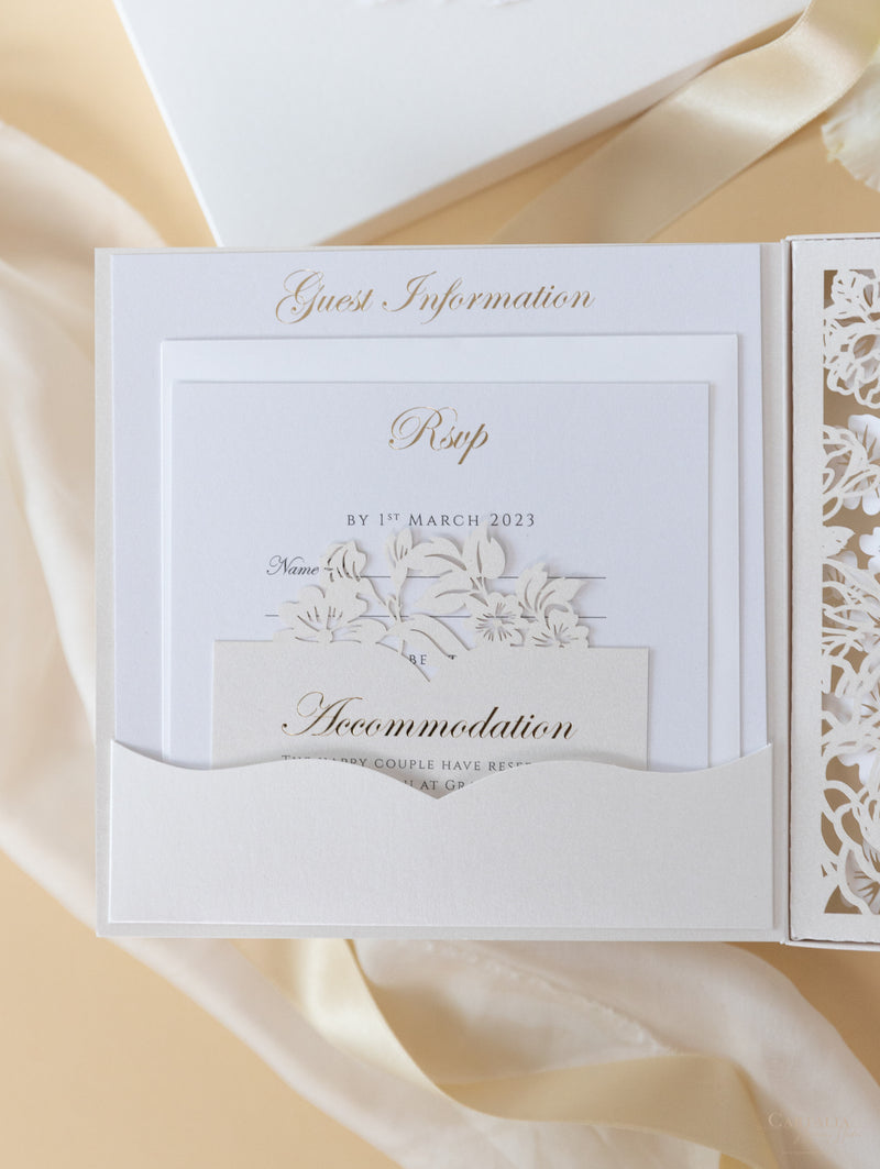Invitaciones de boda para el lugar de Grantley Hall | Caja a medida de alta costura | Comisión personalizada S&amp;W