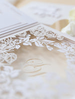 Invitaciones de boda para el lugar de Grantley Hall | Caja a medida de alta costura | Comisión personalizada S&amp;W
