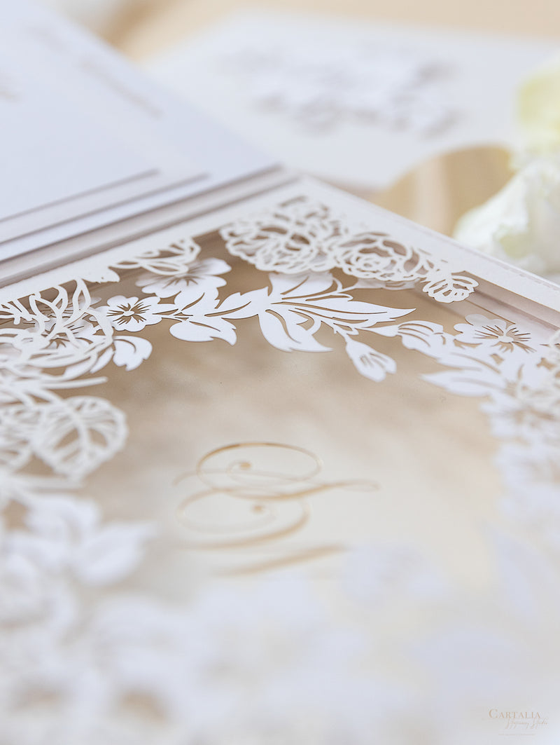 Invitaciones de boda para el lugar de Grantley Hall | Caja a medida de alta costura | Comisión personalizada S&amp;W
